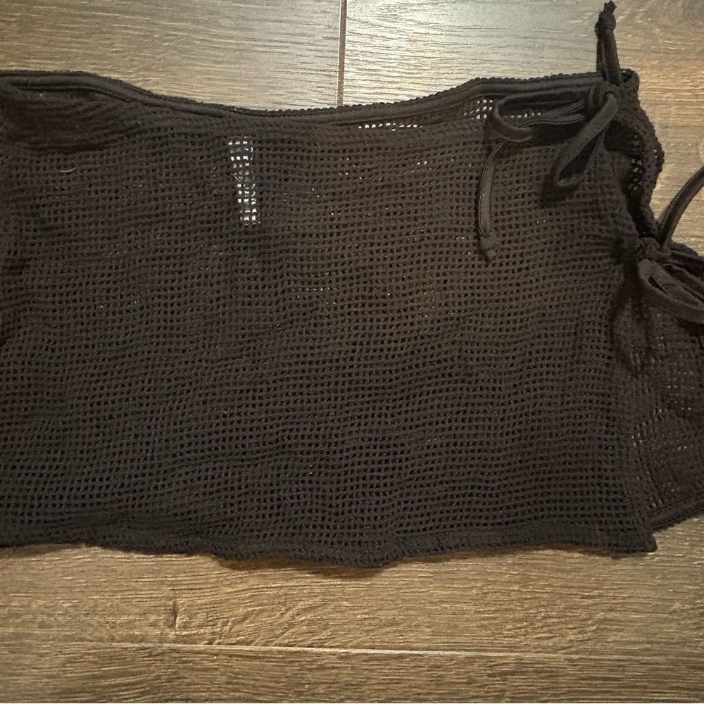 Black Mesh Cover-Up Skirt
